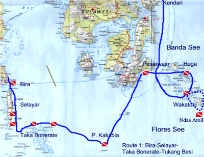 Route 1: Von Bira nach Kendari