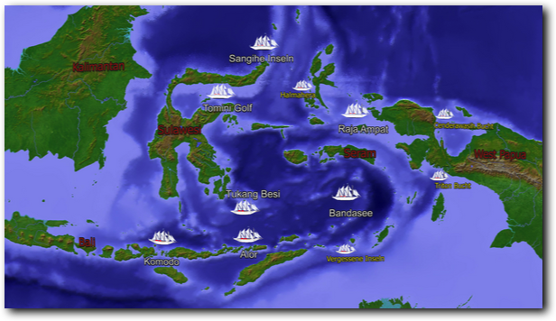 Karte: Tauchsafaris in Indonesien